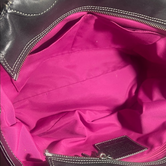 Coach Black and Tan Patchwork Tote - Picture 4 of 5